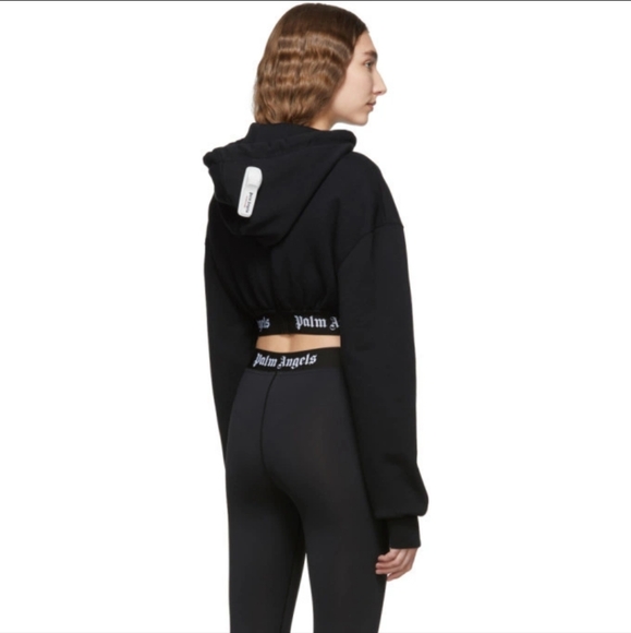 BB2. PALM ANGELS CROPPED NEW BASIC HOODIE - Picture 3 of 15